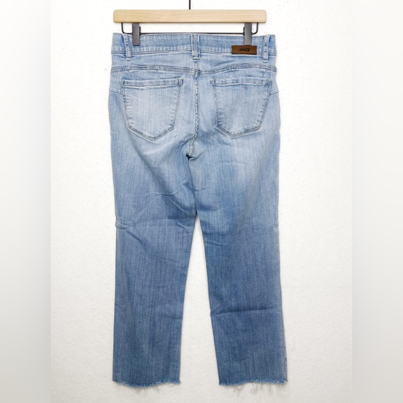 Jag Raw Hem Mid Rise Straight Leg Light Wash Jeans 6/28 - Picture 2 of 8